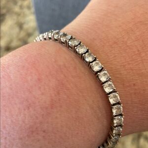 VTG LJC Rhodium Plated  925 Silver CZ Bracelet - Women Jewelry